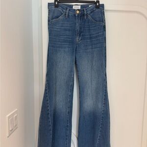 Frame Denim Blue Flare Wide Leg Jeans